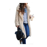 Purpdrank  Autumn Long Furry Women's Woolen Coat Casual Street Sle Straight Cut Suit European And American ulations Winter Faion