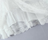 Purpdrank   Holiday White Spliced Lace Semi Sheer Long Skirt Women Bow Lacing up Elastic Waist See Through A-lined Midi Skirts Boho