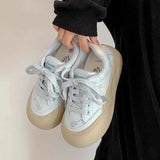 Purpdrank  Women's Casual Versatile Spring 2025 Platform Sneakers Flat Bottom Shoes Rubber Upper Polyurethane Insole And Lining