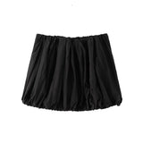 Purpdrank  Korean fashion black mini skirts kawaii y2k clothes cute skirts for woman high waist skirt with drawstrings Pumpkin skirts white
