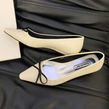 Purpdrank  Elegant Pointed Toe Butterfly-knot Low Heel Pumps Women Comforta Shallow Flat Designer Shoe Fashion Office Shoe Zapatos De Mujer