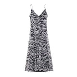 Purpdrank  2025 Women Fashion Pleat V Neck Tie Dyed Print Mesh Yarn Sling Long Dress Female Chic Summer Beach Wear Vestidos DS9321