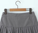 Purpdrank  Y2K Twill Low Waist Pleated Mini Skirt American Retro Side Zipper Short Skater Skirts With Shorts lining