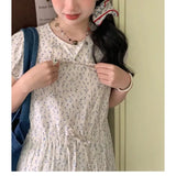 Purpdrank  New Women's Vacation Style Asymmetrical Neck Long Sleeve Open Design Lace Dress