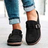 Purpdrank  Large Size Women's Casual Flat Sandals Autumn oes round Toe Low Heel Faion Single oes PU Material Comfortable Footwear