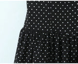 Purpdrank  Sexy Spaghetti Strap Dress for Women Summer Black Polka Dots Lace Edge A-line Slim Slip Dresses Female Bow Lace-up Beach Dress