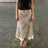Purpdrank  Double-layer Leopard Skirts For Women Vintage Spring Long Skirt Woman Print Elegant Women's Skirts High Waist Sexy