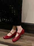 Purpdrank  Women Patent Leather Mary Janes Shoes Ladies  Summer New Fashion Square Toe Comfortable Pointed Toe Ballet Flat Casual Shoes