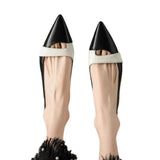 Purpdrank  Summer NewFashion able Pointed Leather Face Color Block Light Mouth Women's Comfortable Sandals for External Wearing autumn