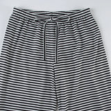 Purpdrank  Casual Striped Pants Draped Floor-Length Women Autumn All-season Multiple Styles High Waist Tie Straight Comfortable Home Pants