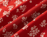 Purpdrank  Retro Red with White Flower Print V neck Corset Style Bow Lacing Up Sling Dress Sexy Women Slim Summer Dresses Holiday Robe