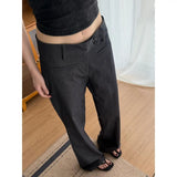 Purpdrank  American Retro Low-rise Suit Pants Women's Summer Casual Trousers