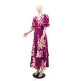 Purpdrank  Summer Europe Romantic Women's Dress Square Collar Belt Pocket Ruffled A-line Beach Vestidos Femme