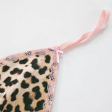 Purpdrank  Sexy Leopard Two Piece Women Sweet Lace Short Sets Summer Fashion Spaghetti Straps Cropped Top and Micro Shorts Outfits Y2K
