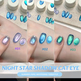 Purpdrank  TC 10ML New Star Bamboo Cat Eye Nail Supplies Pavilion Strobe Green Glass Bead Cat Eye Magnetic Gel Polish Summer Nails