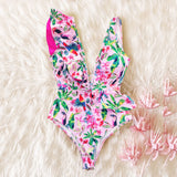 Purpdrank  Push Up Swimsuit Women Ruffle Swimwear 2025 Sexy Bikinis Female Biquini Floral Printed Swim Suits Bodysuit Bathingsuit Beachwear
