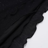 Purpdrank  Sexy Sparkly Sheer Mesh Party Dress Women Fashion Black Tie-up Low Cut Front Long Sleeve A Line Mini Midnight Club Dress