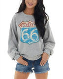 Purpdrank  New Women's Fashion Retro Commuting Style Autumn Winter Ladies Street Printed Long Sleeved Round Neck Sweatshirt