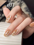 Purpdrank  10ML 1-16pcs New Style Loulan Ancient City Cat Eye Gel Nail Polish Black Chocolate Amber High-grade Glass Bead Nails