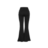 Purpdrank  European and American hot girls summer new solid color high waist long slim flared pants women's casual trousers