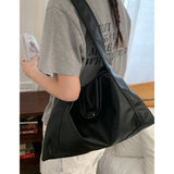 Purpdrank  Korea Sicily Soft Underarm Bag for Women New Retro Hobo Tote Large Capacity Commuter Bags