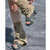 Purpdrank  Brand new Women's Y2K Star Rivet Platform Sandals 2000's Peep Toe Slingback Chunky Heel Distressed Denim High Heeled Shoes