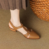 Purpdrank  New Women Sandals Pointed Toe Thick Heels Genuine Leather Pumps Office Spring Summer Fashion Concise Slingbacks Shoes Woman