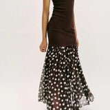 Purpdrank  Summer of The New Versatile Temperament Polka Dot Splicing Tube Top Dress Is Super Fairy