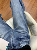 Purpdrank  Cowboy Pants for Woman Retro Blue Trousers Straight Leg High Waist Shot Women's Jeans Aesthetic Vibrant New in Teenagers Pant A