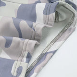 Purpdrank  Women Casual Camouflage Print Matching Set Chic Off Shoulder Long Sleeve Loose Top and Shorts Streetwear 2 Piece Outfit