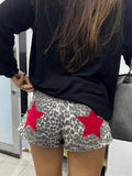 Purpdrank  Street Start Print Shorts Women Elegant Dropped Zippers Pocket Button Female Pants 2026 Spring Summer Party Lady Outwear New