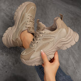 Stylish Women's Mesh Chunky Sneakers - Breathable, Lightweight, Low-Top Design for Running, Sports, Casual Outdoor Walking, Trainers with Arch Support and Cushioned Insoles for Ultimate Comfort