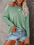 2 Pack Solid Color Long Sleeve Crew Neck T-Shirt, Casual For Spring & Fall, Women's Clothing