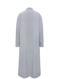 Stylish Plus Size Button Front Polo Collar Long Sleeve Dress - Women's Plus Size Clothing, Casual Solid Color Dresses for Work or Daily Wear - Easy to Match and Comfortable to Wear