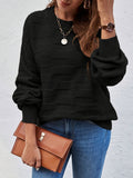 Solid Color Crew Neck Sweater, Casual Long Sleeve Sweater For Fall & Winter, Women's Clothing