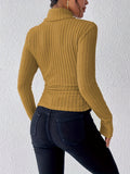 Cozy Turtle Neck Slim Fit Sweater - Pullovers for Women - Soft, Elegant Solid Color Long Sleeve Sweater for Fall & Winter, Comfortable Everyday Wear with Classic Style
