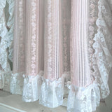 Purpdrank  2pcs Pastoral Floral Sheer Curtains, Romantic Lace Yarn Voile Drapes for Cafe, s' Room, Bedroom Decor, 59 Inches Wide