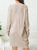 Casual Chic Solid Sweater Dress - Cozy Acrylic Knit, Comfort Fit Crew Neck for Stylish Women's Fall/Winter Wardrobe