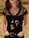 Elegant Women's T-Shirt - Chic Knit Top with Stretch Fit, Solid Color, Versatile for Spring to Fall, Easy Maintenance