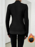 Womens Cozy Fleece Mock Neck Sweater - Long Sleeve Thermal Pullover, Stylish & Warm, Perfect for Casual Winter Days - A Versatile Elegant Wardrobe Essential
