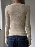 Classic Chic Crew Neck Slim Fit Pullover Sweater - Women's Long Sleeve Casual Top for Fall & Winter - Soft, Cozy, and Versatile Clothing for Everyday Wear