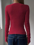 Classic Chic Crew Neck Slim Fit Pullover Sweater - Women's Long Sleeve Casual Top for Fall & Winter - Soft, Cozy, and Versatile Clothing for Everyday Wear