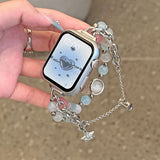 Purpdrank  Elegant Cat's Eye Stone Jewelry Strap With Star Pendant For Use With Apple Watch Series 9/8/7/SE/6/5/4/3/2/1