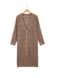 Plus Size Cozy Chic Cardigan - Soft Solid Pointelle Knitted Long Sleeve Button Up with Slight Stretch, Flattering Fit, and Versatile Style for Everyday Wear - Perfect for Casual Occasions