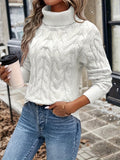 Cozy Cable Knit Turtle Neck Sweater - Women's Elegant Long Sleeve Pullovers for Fall & Winter - Soft, Warm, and Chic Clothing for Ladies