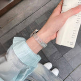 Purpdrank  1pc Elegant White Laser Resin Strap for iWatch Series 3-10, SE, 38mm-49mm, Synthetic Resin Foldover Clasp, Stylish Replacement Bracelet for Teenagers