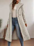 Purpdrank Cozy Plus Size Fuzzy Hooded Coat - Soft, Warm, Long Sleeve, Open Front Design for Fall & Winter - Women's Comfortable Outerwear for Curvy Figures