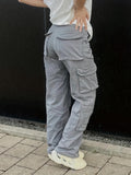 Y2k Multi-pocket Wide Leg Jeans, Hip Hop Style Leisure Loose Denim Cargo Pants, Women's Denim Jeans & Clothing - Perfect For Fall & Winter