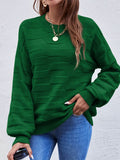 Solid Color Crew Neck Sweater, Casual Long Sleeve Sweater For Fall & Winter, Women's Clothing