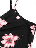 Elegant Women's Spring & Summer Floral Print Cami Dress, V-neck Ruched Sleeveless Aline Dress for Women